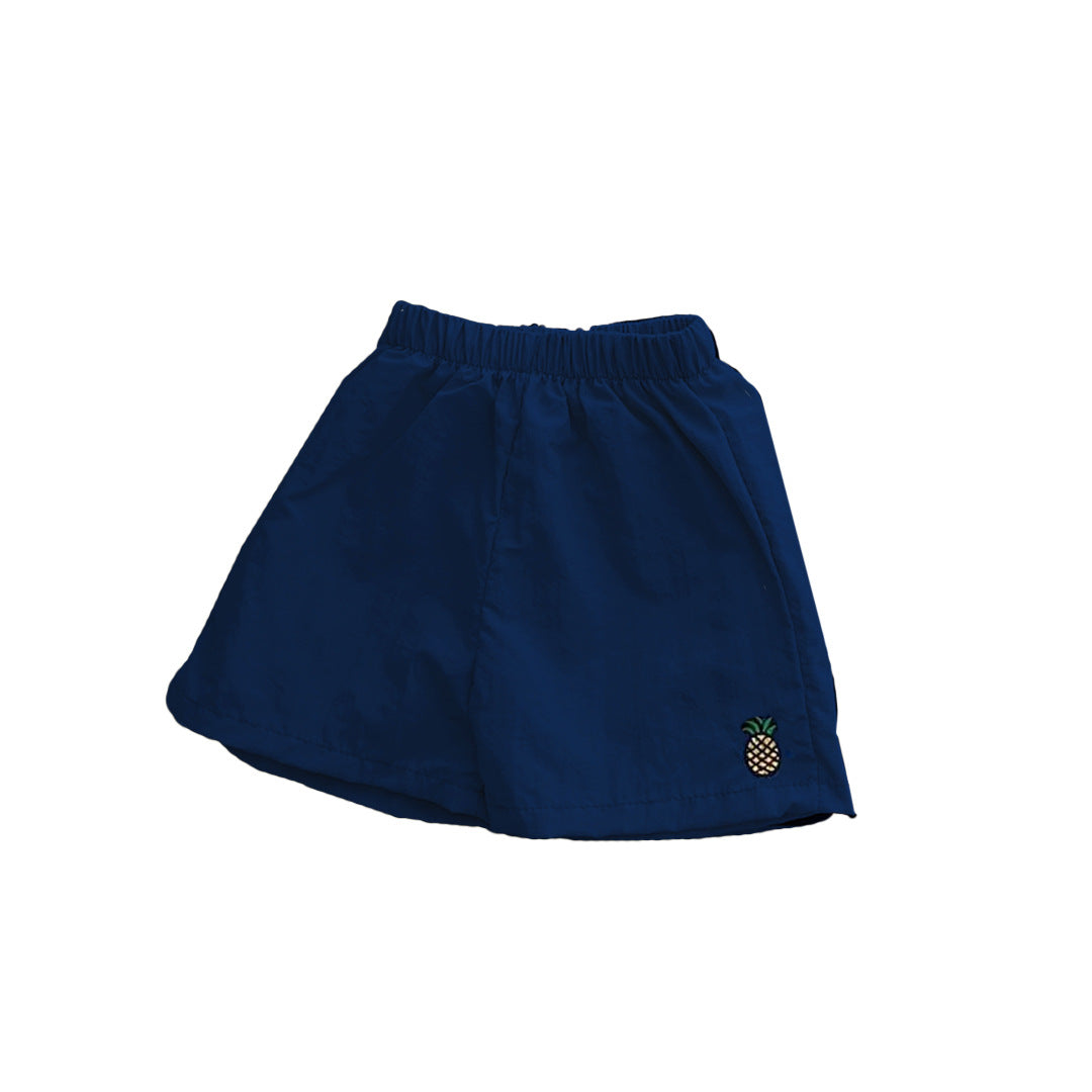 Baby Fruit Embroidered Pattern Summer Beach Comfy Shorts-6